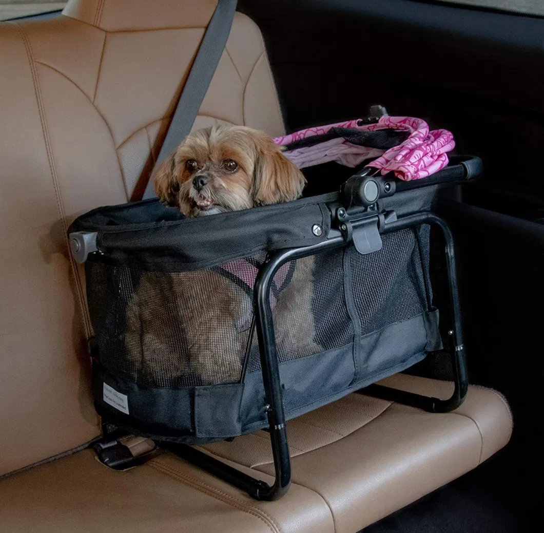 Pet Carrier Car Seat with Booster Seat Frame for Small Dogs Cats with Mesh Ventilation for Easy Viewing