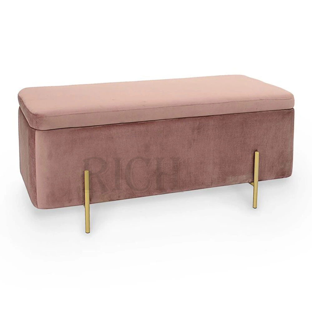 Home Furniture Rectangular Long Ottoman Stool Shoe Storage Box Ottoman Bedroom Storage Stool