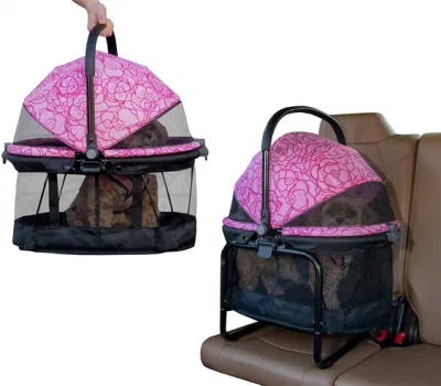 Pet Carrier Car Seat with Booster Seat Frame for Small Dogs Cats with Mesh Ventilation for Easy Viewing